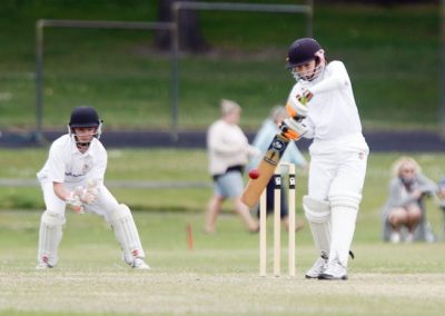 North Otago's Jack Cameron hits through the off side against Dunedin at Ashbury Park.