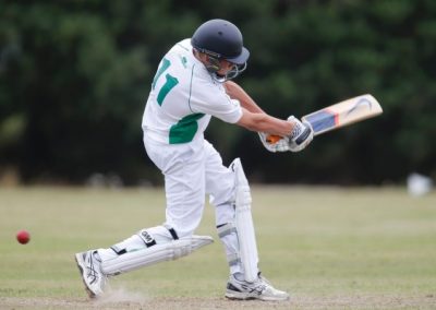 Cameron Slee slogs one through the leg side for South Canterbury.