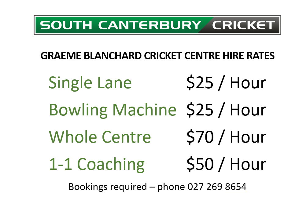 Graeme Blanchard Indoor Cricket Centre Hire Rates