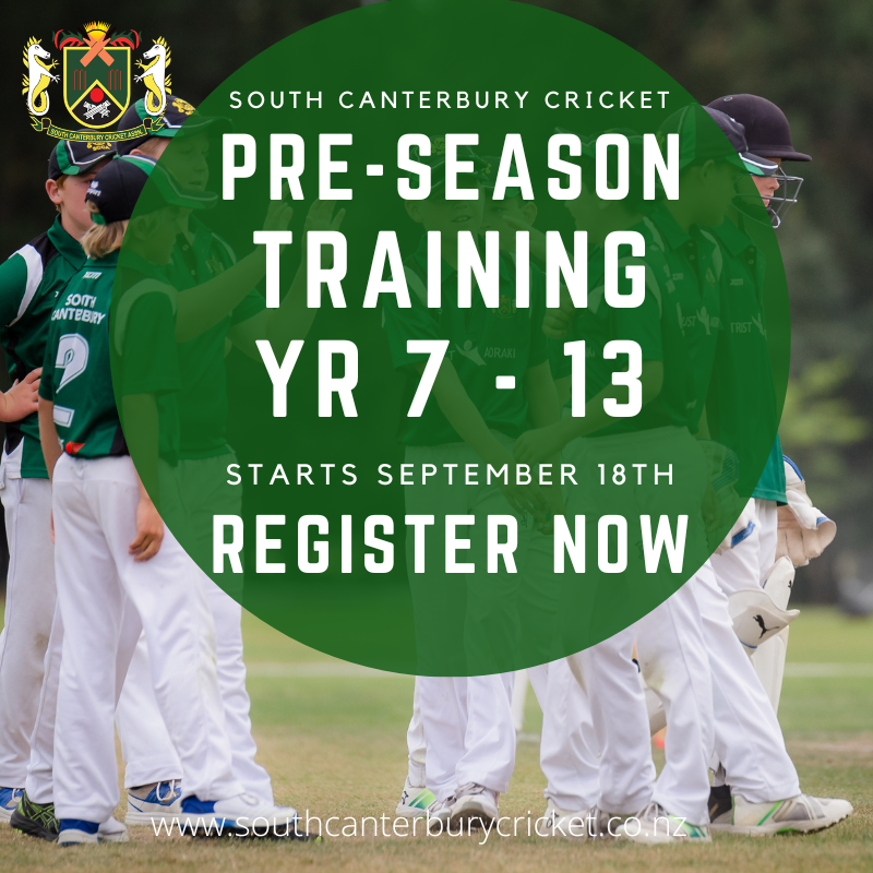 South Canterbury Cricket Pre-season Training Poster